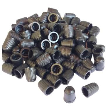 Imagem de Tampinha Bico Pneu C/100pcs Bike Carro Motos Borracharia Auto Center