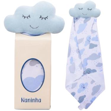 Imagem de Naninha para Bebê de bichinho de pelúcia com prendedor de chupeta (Nuvem Azul)