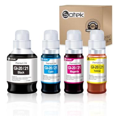 Imagem de GI-20 GI-21 G6020 G7020 G3270 G3260 Garrafas de tinta compatíveis com frascos de refil de tinta canon GI20 GI21, para canon PIXMA G6020 G7020 G3270 G3260 G4270 G2260 G12260 20 G1 Impressoras MegaTank