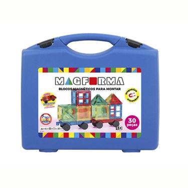 Imagem de Blocos Magnéticos Com Rodas Maleta Com 30 Peças-Magforma