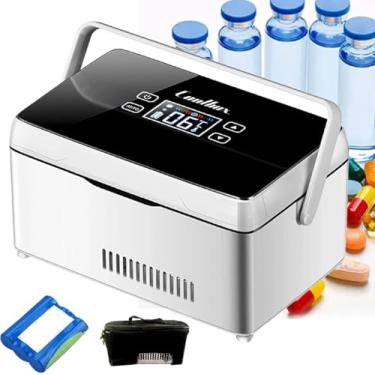 Imagem de Refrigerador portátil para medicamentos de insulina Refrigerador de insulina para medicamentos de viagem Cooler Reefer Container para viagens com display LCD - Mantenha a insulina na tempera