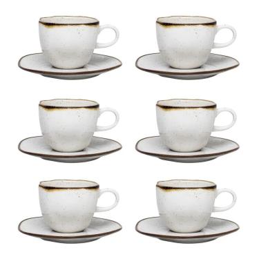 Imagem de Conjunto de Xícara de Chá com Pires 06 Peças Ryo Maresia Oxford