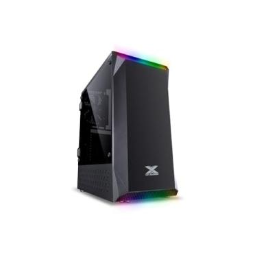 Imagem de GABINETE GAMER VINIK BOREALIS PRETO FRONTAL C/FITA LED RGB - VINIK