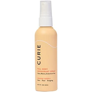 Imagem de Curie Desodorante spray de corpo inteiro para homens e mulheres, desodorante sem alumínio sem bicarbonato de sódio, 85 g (laranja Neroli)