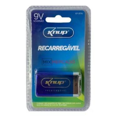Imagem de Bateria Recarregável 9v Longa Duração 450mah Pilha Qualidade - Mixmerc