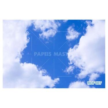 Imagem de Papel De Teto Céu Azul Nuvem Branca Dia Manhã 3,5M Rof07 - Você Decora