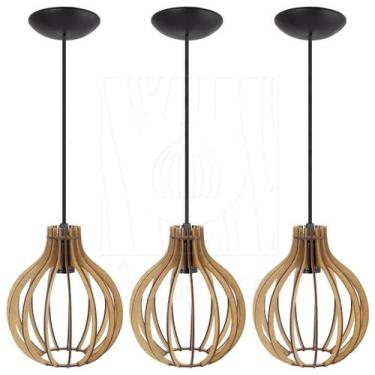 Imagem de Pendente Luminária Bali e27 Bancada Moderno 3 Unidades - Madelumi, Rús