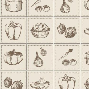 Imagem de Azulejo Adesivo Lavável Alimentos Para Cozinha - Papel e Parede