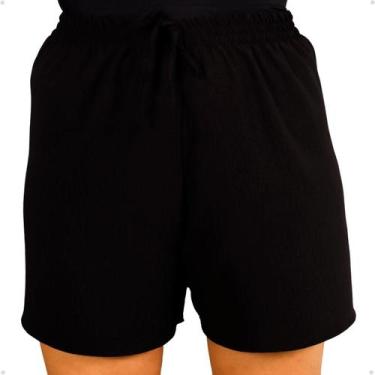 Imagem de Short Duna Feminino Soltinho Cós Alto Com Elástico Plus Size - 40 Grau