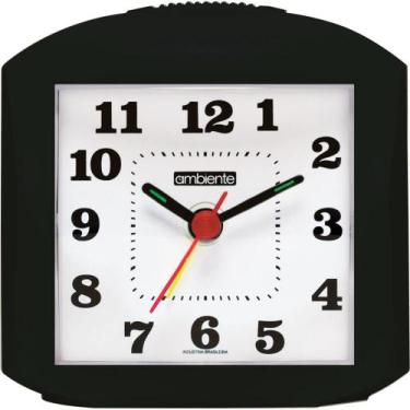 Imagem de Despertador Quartz Ambiente Ref: 1601-034 Preto Retangular