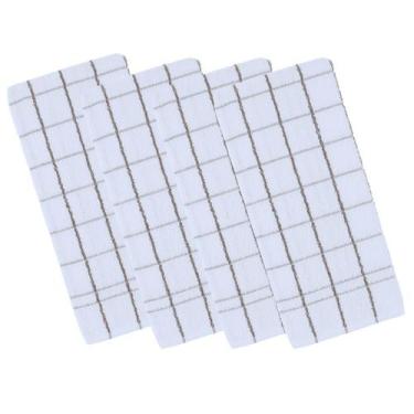 Imagem de Kit 4 panos de prato teka chef premium atoalhado 100% algodão 45 x 70c