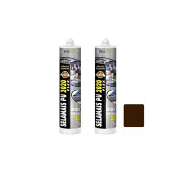 Imagem de 02 Cola Selante Adesivo Silicone Pu Poliuretano Marrom Bronze - 000153