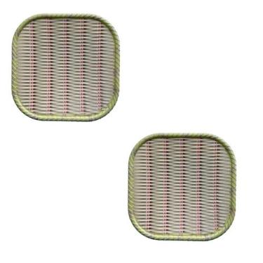 Imagem de 2 Pratos Bandeja Quadrado Jantar em Melamina Resistente 25cm - Impo