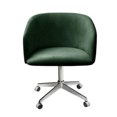 Imagem de Poltrona Decorativa Atenas Cadeira Giratória com Rodinhas Escritório  
