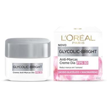 Imagem de Creme Anti Marcas Loreal Paris Gycolic Bright FPS 30 com 49g
