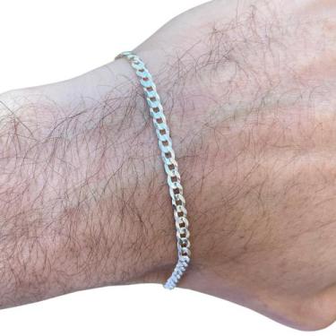 Imagem de Pulseira Masculina Prata 925 Maciça Legítima Grumet Escamada 3mm - Hak