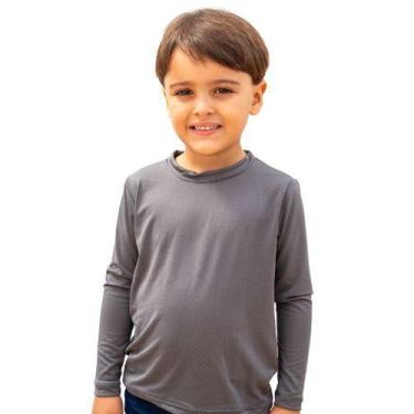 Imagem de Camisa Infantil UNISEX com Proteção UV Manga Longa CINZA - TR4, 2