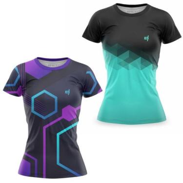 Imagem de Kit 2 Blusa Fitness Roupa de academia Feminina Caminhada Treino Muscul