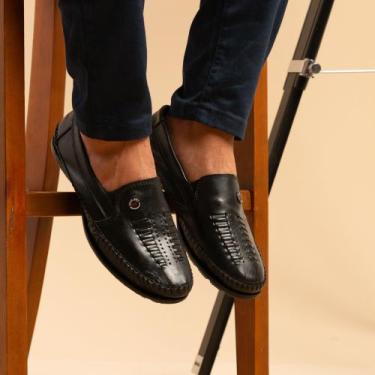 Imagem de Mocassim Casual Masculino Sapatilha Casual em Couro Legitimo Conforto 