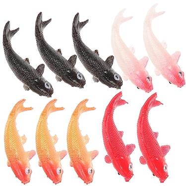 Imagem de FOMIYES Modelo de peixe falso casa de bonecas carpas miniatura 10 peças mini figuras de peixe 1 escala 12 peixe pequeno peixinho dourado mini estatuetas de carpa acessórios de jardim de fadas