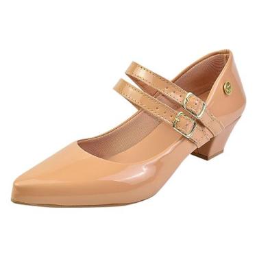 Imagem de Scarpin Bico Fino Estilo Boneca Salto Conforto 36.023 - Donna Santa, N