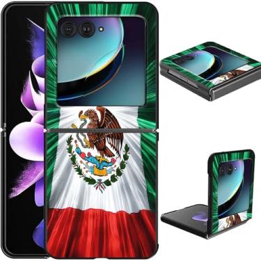 Imagem de GFRGTFHYT Capa para celular Motorola Razr Plus 2024/Moto Razr 50 Ultra, fina, leve, rígida, com design da bandeira do México, à prova de choque, antiarranhões para Moto Razr+ 2024