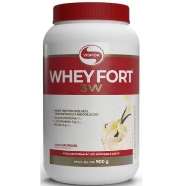 Imagem de Whey fort 3w pote 900g baunilha - ean - 7898665433720 - VITAFOR, Bauni