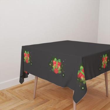 Imagem de Toalha De Mesa Quadrada 4 Lugares Tecido Oxford Preta NatalinaTL10 - 1