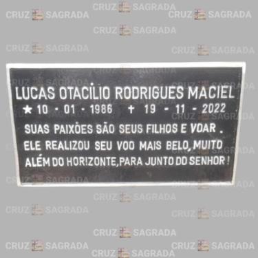 Imagem de Placa em Alumínio Túmulo Jazigo Lápide Cemitério sem Foto para 1 Pesso