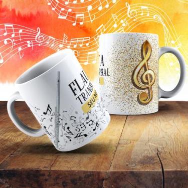 Imagem de Caneca Personalizada Flauta Transversal Musica Instrumento Musical Orq