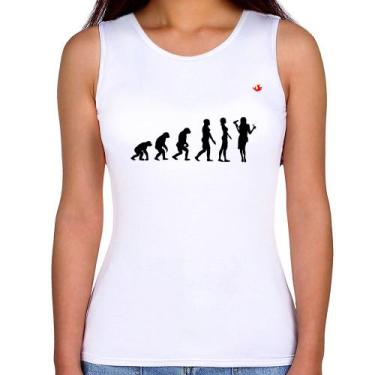 Imagem de Regata Feminina Evolução da Cabeleireira - Foca na Moda, Branco, P