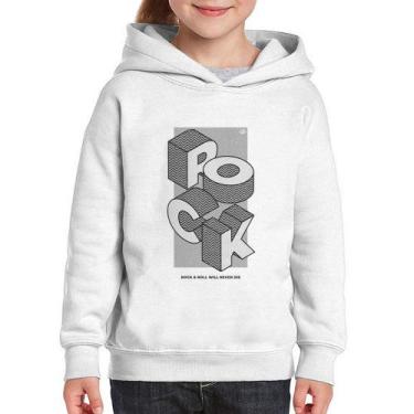 Imagem de Moletom Infantil Rock & Roll will never die - Foca na Moda, Branco, 12