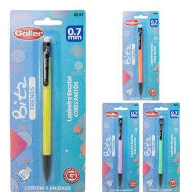 Imagem de Lapiseira Escolar Cores Pastéis 0.7 mm Com Borracha - Goller