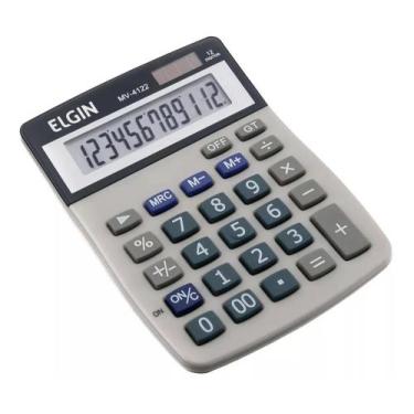 Imagem de Calculadora Mesa 12 Dígitos Solar/bateria Elgin Mv4122