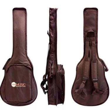 Imagem de Capa Bag Cargo Luxo Marrom Ny-600 Para Violão Flat Rozini Strinberg Co