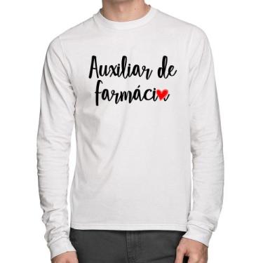 Imagem de Camiseta Algodão Auxiliar de Farmácia por Amor Manga Longa - Foca na M