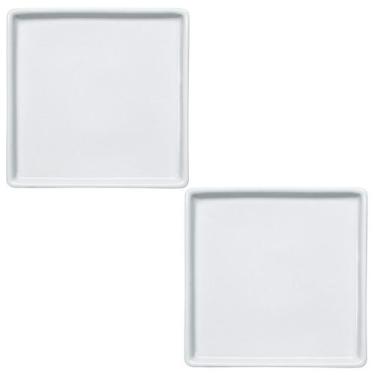 Imagem de Jogo 2 Pratos Quadrados Rasos em Porcelana 16x16cm Americana Germer Br