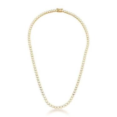 Imagem de Colar Riviera Zircônias Coração Semijoia Fecho Gaveta Cor:Colorido-Feminino