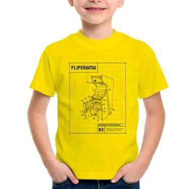 Imagem de Camiseta Infantil Fliperama - Foca na Moda, Amarelo, 2