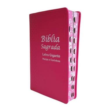 Imagem de Bíblia Feminina com Harpa e Palavras de Jesus em Vermelho Letras Grand