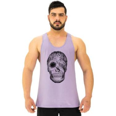 Imagem de Regata Menos Cavada Masculina MXD Conceito Forest Skull, G, Lilás
