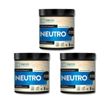 Imagem de Kit Creme Massagem Neutro 1kg - 3 und - COSMECEUTA