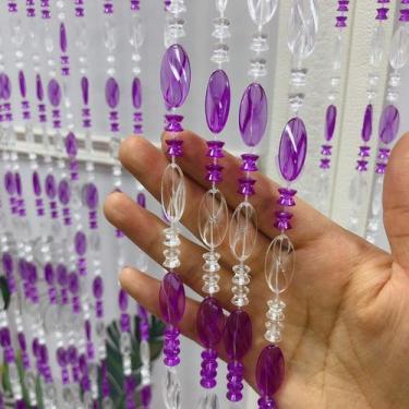 Imagem de Cortina De Miçanga Disco De Cristal Acrílico Bola Frisado - MODINHA FA