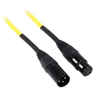 Imagem de Rockville Cabo de microfone RCXFM3P-Y amarelo 9,5 cm fêmea para macho REAN XLR 100% cobre, 9,5 cm