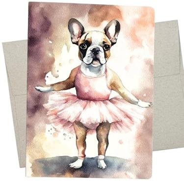 Imagem de Cartão de parabéns da bailarina francesa para recital de dança (17 x 12 cm e em branco dentro) para dizer Proud of You and parabéns to a little girl or her coach - 846