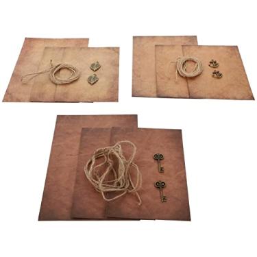 Imagem de DIYEAH Kit De Papelaria Retrô Conjunto De Envelopes Vintage Conjunto De Cartas De Papel Envelhecido Papel Kraft Papel De Escrita