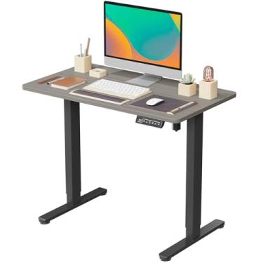 Imagem de JOY worker Mesa Elétrica Pequena, Mesa de Trabalho Cinza com Controle de Memória, 89 cm x 50 cm, para Escritório em Casa