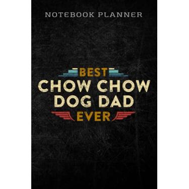 Imagem de Notebook Planner Vintage Retro Best Chow Chow Dog Dad Ever Silhouette Sunset quote: Homework,To Do List,Homework,Personal,6x9 in ,PocketPlanner,Money,Journal