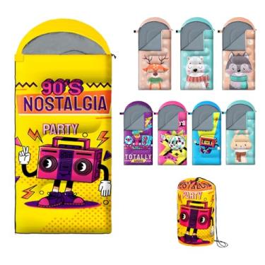 Imagem de Saco de dormir para crianças, sacos de dormir portáteis de acampamento para meninos e meninas com estampa de desenho animado, leve, impermeável, compacto, saco de dormir para uso interno, ao ar livre,
