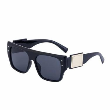 Imagem de HCPIHF Óculos de sol quadrados grandes femininos, armação grande, retrô, óculos de sol para mulheres, masculino, espelho UV400, 1, tamanho único